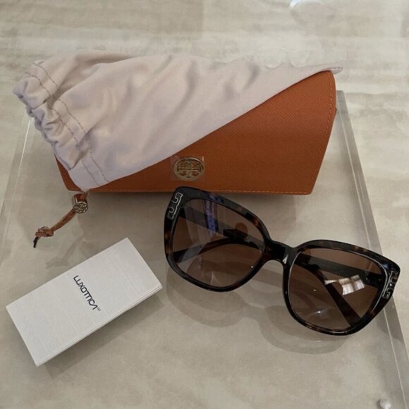 NWT! NEW! Tory Burch Sunglasses -Dark Tortoise / Brown Gradient - Picture 2 of 7